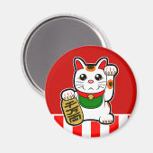 Maneki Neko: Japanse Lucky Cat Magneet (Voorkant / Achterkant)
