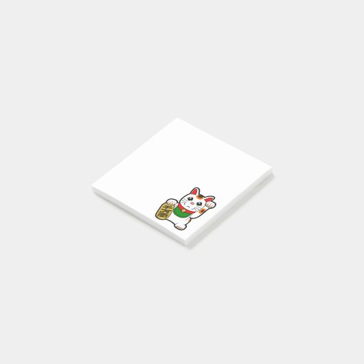 Maneki Neko: Japanse Lucky Cat Post-it® Notes (Schuin)