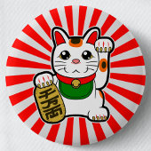 Maneki Neko: Japanse Lucky Cat Ronde Button 5,7 Cm