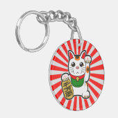 Maneki Neko: Japanse Lucky Cat Sleutelhanger (Voorkant Links)
