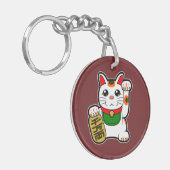 Maneki Neko: Japanse Lucky Cat Sleutelhanger (Voorkant Links)