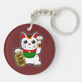 Maneki Neko: Japanse Lucky Cat Sleutelhanger (Achterkant)