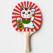 Maneki Neko: Japanse Lucky Cat Tafeltennisbatje (Voorkant)