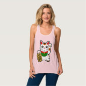 Maneki Neko: Japanse Lucky Cat Tanktop (Volledige Voorkant)