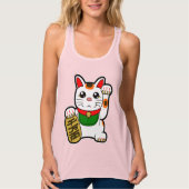 Maneki Neko: Japanse Lucky Cat Tanktop (Voorkant)