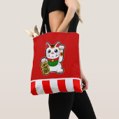 Maneki Neko: Japanse Lucky Cat Tote Bag (Dichtbij)