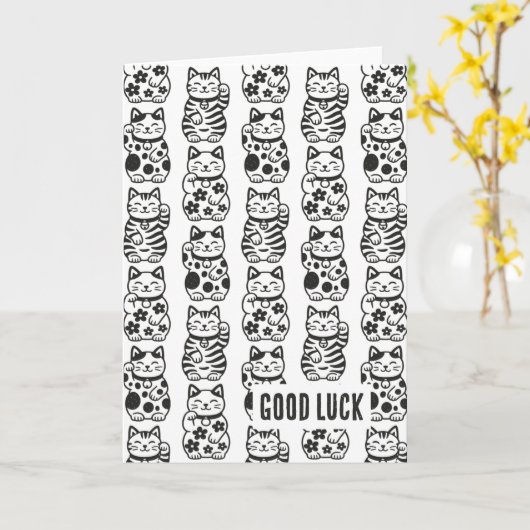 Maneki Neko Kaart (Gele Bloem)
