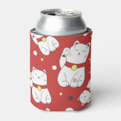 Maneki-Neko kat, Japans doodle patroon. Blikjeskoeler (Blikje Voorkant)