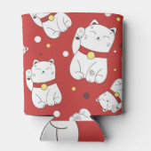 Maneki-Neko kat, Japans doodle patroon. Blikjeskoeler (Achterkant)