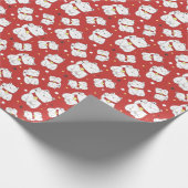 Maneki-Neko kat, Japans doodle patroon. Cadeaupapier (Hoek)