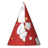 Maneki-Neko kat, Japans doodle patroon. Feesthoedjes (Achterkant)