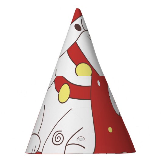 Maneki-Neko kat, Japans doodle patroon. Feesthoedjes (Rechts)