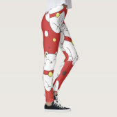 Maneki-Neko kat, Japans doodle patroon. Leggings (Rechts)