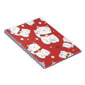 Maneki-Neko kat, Japans doodle patroon. Notitieboek (Rechterzijde)