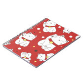 Maneki-Neko kat, Japans doodle patroon. Notitieboek (Linkerzijde)