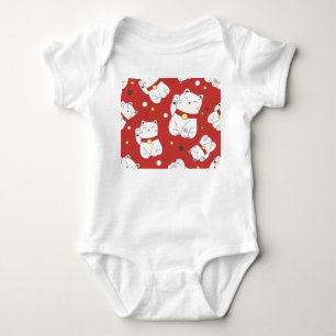 Maneki-Neko kat, Japans doodle patroon. Romper