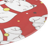 Maneki-Neko kat, Japans doodle patroon. Snijplank (Hoek)
