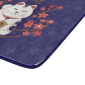 Maneki-neko kat met veel geluk kanji snijplank (Hoek)