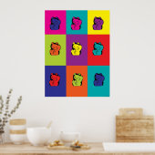 Maneki Neko kat regenboogposter Poster (Keuken)