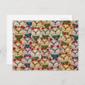 Maneki-neko kattenpatroon briefkaart (Voorkant / Achterkant)