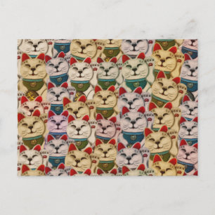 Maneki-neko kattenpatroon briefkaart