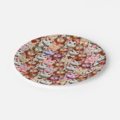 Maneki-neko kattenpatroon papieren bordje (Gekanteld)