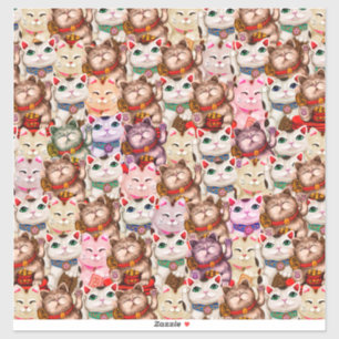 Maneki-neko kattenpatroon sticker