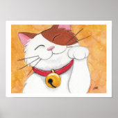 Maneki Neko Lucky Calico Cat Art Print (Voorkant)