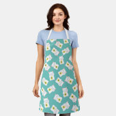 Maneki Neko Lucky Cat All-Over Print Apron Schort (Gedragen)