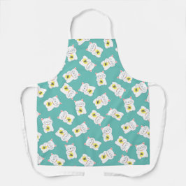 Maneki Neko Lucky Cat All-Over Print Apron Schort