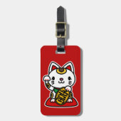 Maneki Neko (Lucky Cat) Bagagelabel (Voorkant verticaal)