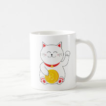 Maneki Neko Lucky Cat Bitcoin Mok