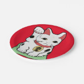 Maneki-Neko / Lucky Cat Emoji Papieren Bordje (Gekanteld)