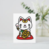 Maneki Neko (Lucky Cat) Feestdagenkaart (Staand voorkant)