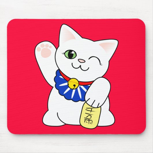 Maneki Neko Lucky Cat Muismat (Voorkant)