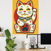 Maneki Neko - Lucky Cat Poster (Thuiskantoor)