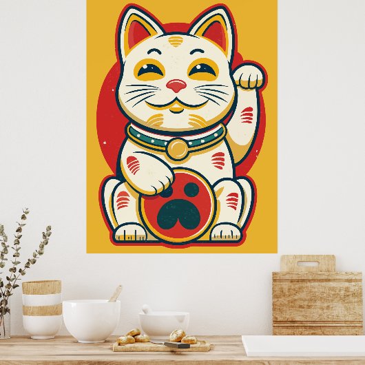 Maneki Neko - Lucky Cat Poster (Keuken)