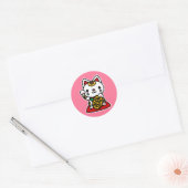 Maneki Neko (Lucky Cat) Ronde Sticker (Envelop)