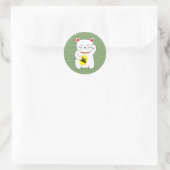 Maneki Neko Lucky Cat Ronde Sticker (Tas)
