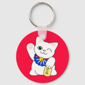 Maneki Neko Lucky Cat Sleutelhanger (Voorkant)