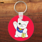 Maneki Neko Lucky Cat Sleutelhanger (Voorkant)