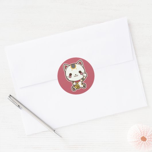 Maneki Neko (Lucky Cat) Sticker (Envelop)