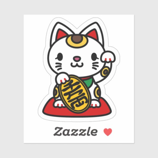 Maneki Neko (Lucky Cat) Sticker (Vel)