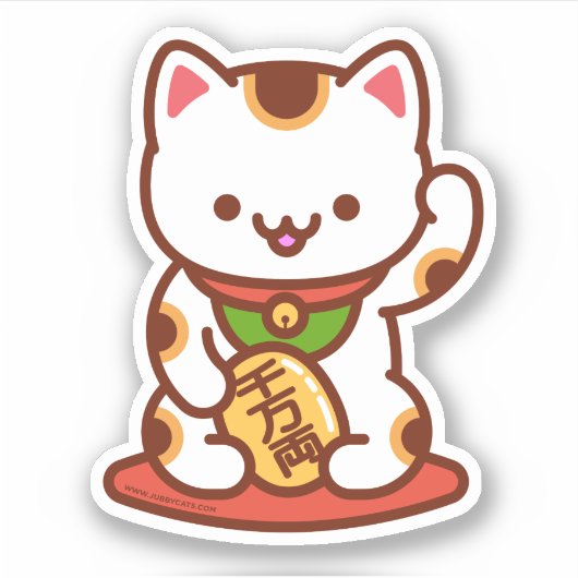 MANEKI-NEKO Lucky Cat Sticker (Voorkant)