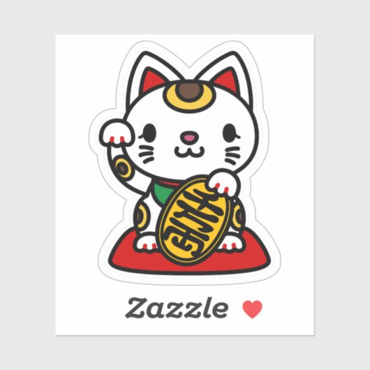 Maneki Neko (Lucky Cat) Sticker (Vel)