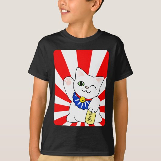 Maneki Neko Lucky Cat T-shirt (Voorkant)