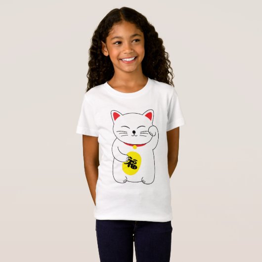 Maneki Neko Lucky Cat T-shirt (Voorkant volledig)