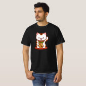 MANEKI-NEKO Lucky Cat T-Shirt - White (Voorkant volledig)