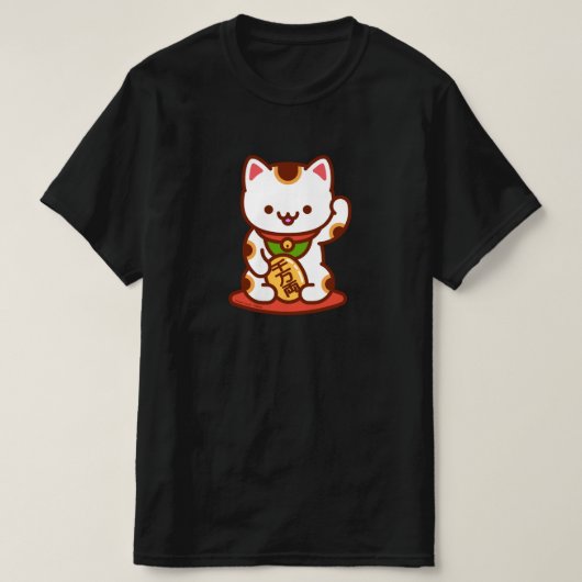 MANEKI-NEKO Lucky Cat T-Shirt - White (Design voorkant)