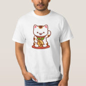 MANEKI-NEKO Lucky Cat T-Shirt - White (Voorkant)